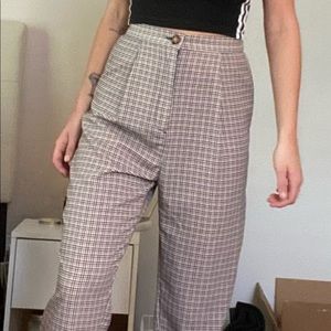 Comfy tan plaid pants, size 4